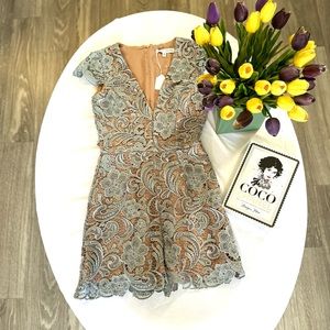 Lace Mint Short Jumpsuit